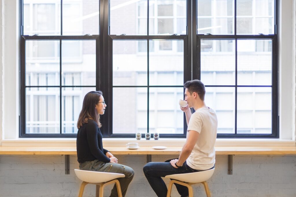 people, man, woman, girl, guy, talking, dating, coffee, tea, inside, window, glasses, table, talking, talking, talking, talking, talking-2557451.jpg